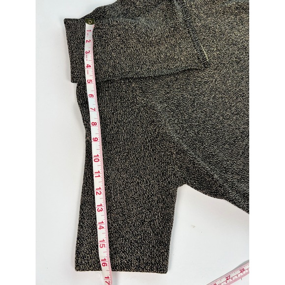 Calvin Klein Sweater Dress Sheath Metallic Gold & Black Zipper Detail XL - Picture 15 of 16